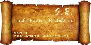 Izsákovics Richárd névjegykártya